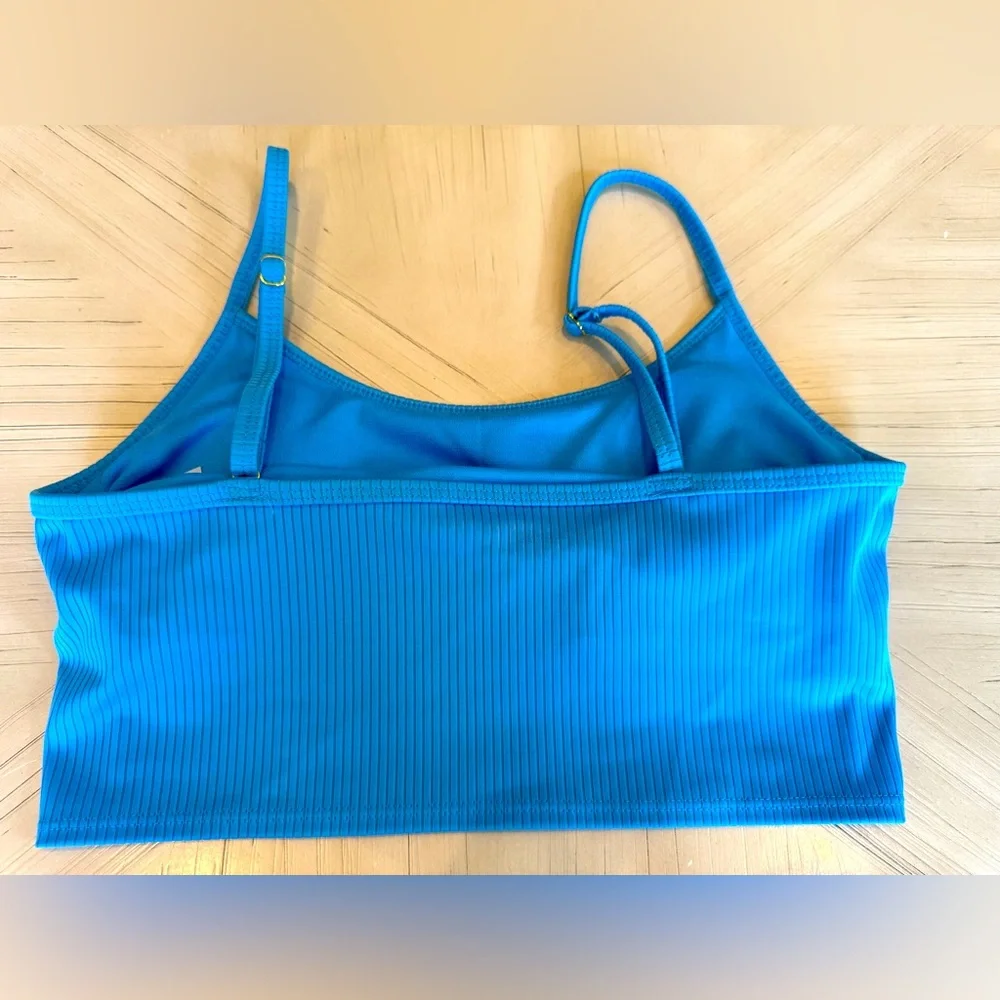 Wild Fable Ribbed Longline Bikini Top Blue S 4-6